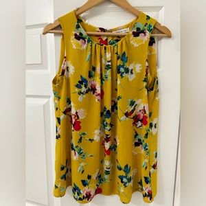 Rose + Olive yellow floral blouse